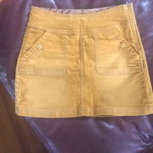 Prana size 2 gold colored cord skirt.